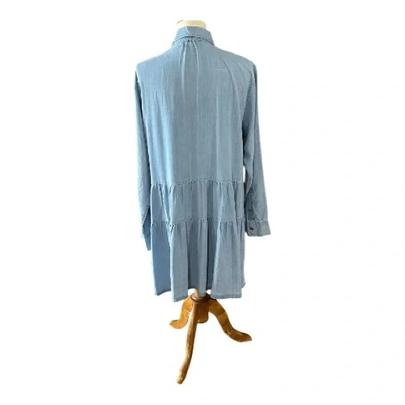 #215, Tasha Polizzi Blue Denim Shirt Dress, NWOT, size L - Picture 2 of 4